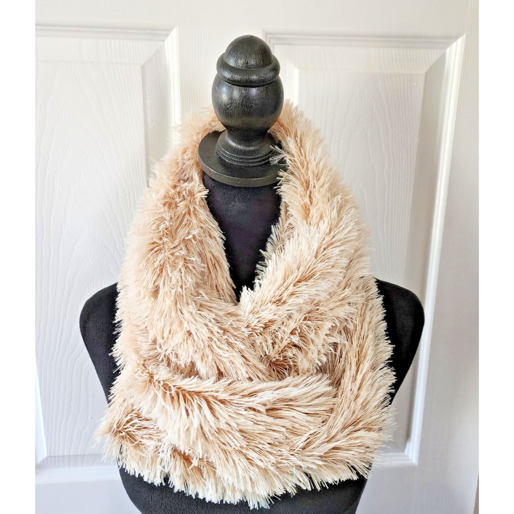 Gold Medal International Beige Faux Fur Infinity Scarf Neck Warmer